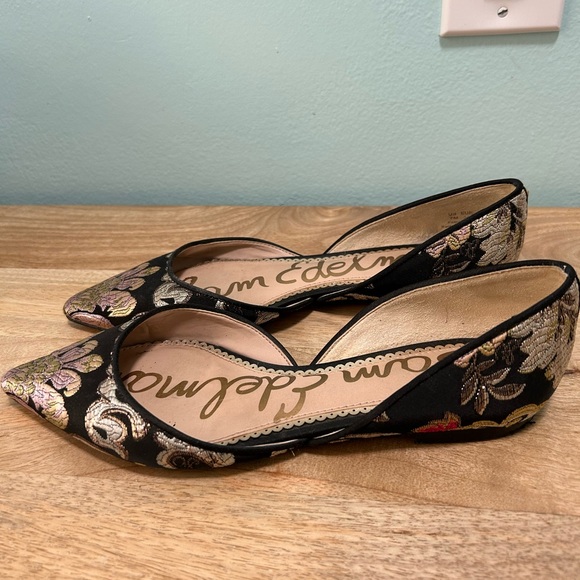 Sam Edelman Rodney Flats Black Venezia Metallic Jacquard Sz 7 - Picture 2 of 4